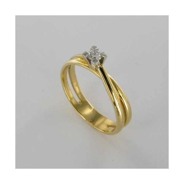 Bague Solitaire Or & Diamant   Diamant 0.10 Carat