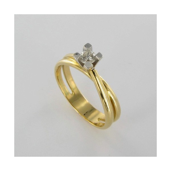 Bague Solitaire Or & Diamant   Diamant 0.12 Carat