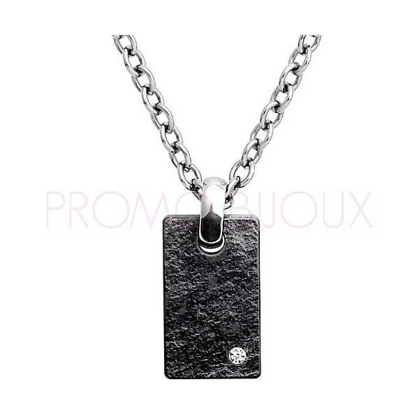 Collier Jourdan Homme - Acier, Ardoise & Diamant