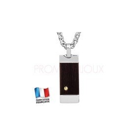 Collier Jourdan Homme - Acier & Corne Naturel avec Or
