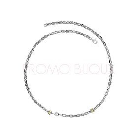 Collier Jourdan Homme - Acier & Or 750