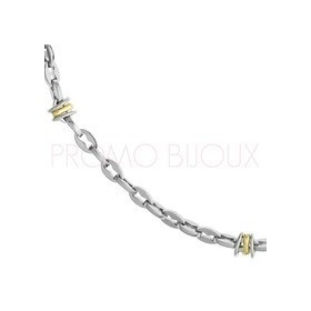 Collier Jourdan Homme - Acier & Or 750