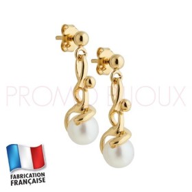 Boucles d'Oreilles Jourdan Plaqué Or Perle d'eau douce