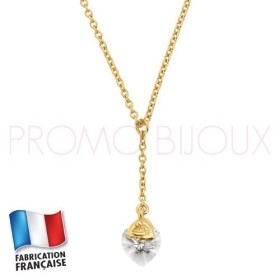 Collier jourdan Plaqué Or Coeur Cristal