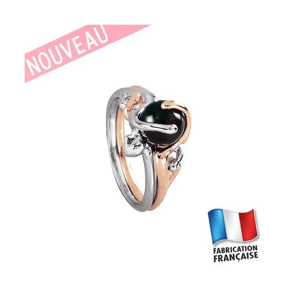 Bague Jourdan Plaqué Or rose & Onyx