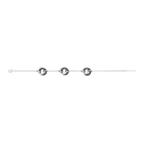 Bracelet Argent, anneaux Ceramique noire et Oxydes de Zirconium