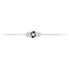 Bracelet argent, céramique noire maille losange et zirconium - 1-32-0013.N Promo Bijoux Pas Cher
