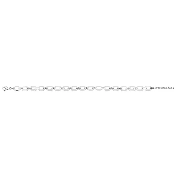 Bracelet Argent et Céramique Ovale Blanche - 1-32-0022B || Promo Bijoux Pas Cher ||