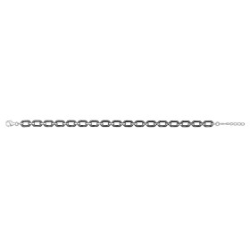 Bracelet Argent et Céramique Ovale Noire