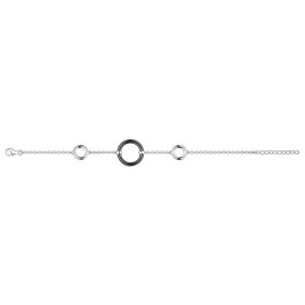 Bracelet Argent et Anneau Céramique Noire