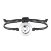 Bracelet Cordon Noir Cercle Céramique blanche et Argent - 1-32-0026B || Promo Bijoux Pas Cher ||