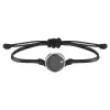 Bracelet Cordon Noir Pastille Céramique Noire et Argent - 1-32-0027N || Promo Bijoux Pas Cher ||