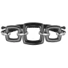 Bracelet Cordon Noir Carrés Céramique & Entremailles Argent - 1-32-0028N || Promo Bijoux Pas Cher ||