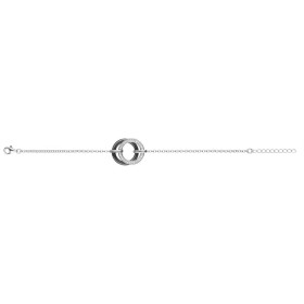 Bracelet Argent, anneaux Noire et Oxydes de Zirconium