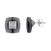 Boucles d'oreilles argent Ceramique noire et Zirconium - 1-42-0028.N || Promo bijoux Pas Cher ||