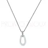 Collier Chaine avec Pendentif Céramique blanche et Argent - 1-52-0005B || Promo Bijoux Pas Cher ||