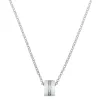 Collier Argent, Céramique blanche et rail Zirconium - 1-52-0008B || Promo Bijoux Pas Cher ||