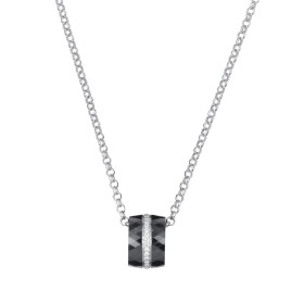 Collier Argent, Céramique noire et rail Zirconium - 1-52-0008N || Promo Bijoux Pas Cher ||