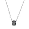 Collier Argent, Céramique noire et rail Zirconium - 1-52-0008N || Promo Bijoux Pas Cher ||