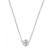 Collier Argent, Boule Blanche Lisse et Rail Zirconium - 1-52-0009B || Promo Bijoux Pas Cher ||