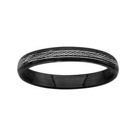 ALLIANCE ARGENT ET BLACKOXYDE 3MM DIAMANTAGE , bague femme, 065893N