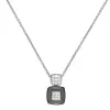 Collier Argent, Pastille Céramique noire, rail Zirconium - 1-52-0018N || Promo Bijoux Pas Cher ||