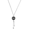 Collier Argent, Boule Ceramique Noire et Zirconium - 1-72-0001N || Promo Bijoux Pas Cher ||