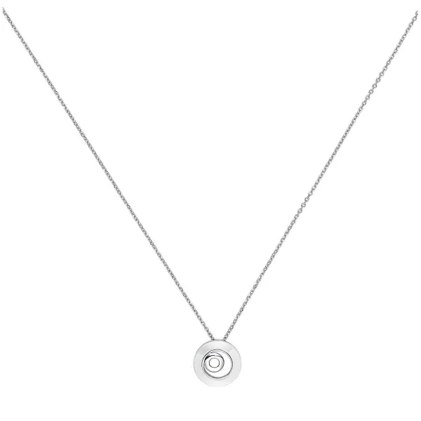 Collier Argent et Cercle Ceramique Blanche - 1-72-0012B || Promo Bijoux Pas Cher ||