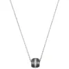 Collier Argent, Céramique Noire Lisse et rail Zirconium - 1-72-0014N || Promo Bijoux Pas Cher ||