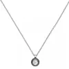 Collier Argent, Cercle Ceramique noire et Zirconium - 1-72-0022N || Promo Bijoux Pas Cher ||