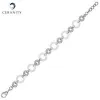 Bracelet Argent, Anneaux alternés Ceramique Blanche et Oxydes de Zirconium