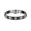 Bracelet ceranity en acier et céramique noire carrée facettée - 903-009N - Promo Bijoux Pas Cher
