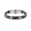 Bracelet ceranity acier et carrés Céramique Noire - 903-016N - Promo Bijoux Pas Cher