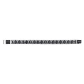 Bracelet Acier et Céramique noire, Carrée Facettée
