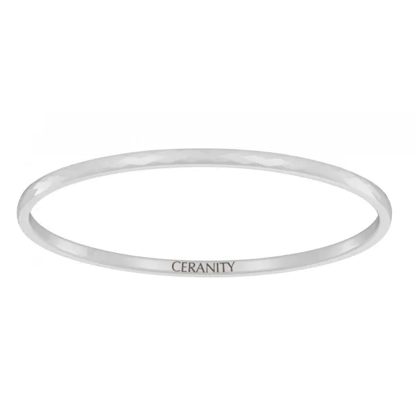 Jonc Céramique blanche facettée - 903-023B/65 - Promo Bijoux Pas Cher