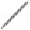 Bracelet Céramique Noire Acier Gris - Maille Gourmette - 903-027N - Promo Bijoux Pas Cher