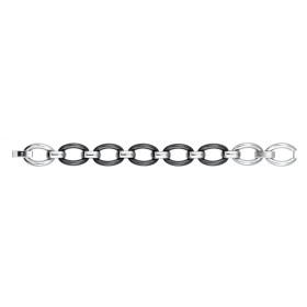 Bracelet Acier et Céramique Ovale Noire