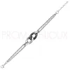 Bracelet Céramique - Un maillon céramique noire - Chaine Acier - 903-041N - Promo Bijoux Pas Cher