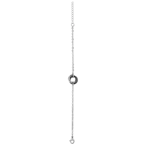 Bracelet acier et Anneau Céramique Noire - 903-054N - Promo Bijoux Pas Cher