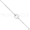 Bracelet Céramique pour femme double chaïne acier et céramique blanche - Promo Bijoux Pas Cher
