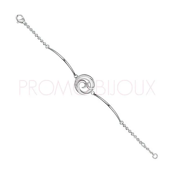 Bracelet Céramique pour femme - Semi-rigide acier et céramique blanche - Promo Bijoux Pas Cher