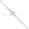 Bracelet Céramique pour femme double chaïne acier et céramique blanche - Promo Bijoux Pas Cher