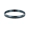 Jonc Céramique noire Lisse et Cristal Blanc - 903-064N - Promo Bijoux Pas Cher