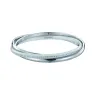 Jonc acier Anneau Céramique blanche Lisse et Rail Cristal - 903-065B - Promo Bijoux Pas Cher