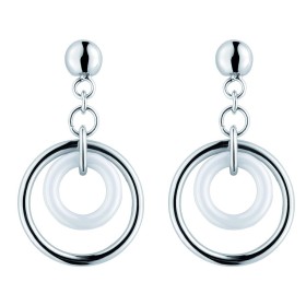 Boucles d'oreilles cercles acier et Ceramique Noire