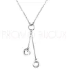 Collier en céramique blanche et acier - Simple Chaine - 907-009.B - Promo Bijoux Pas Cher