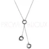 Collier en céramique noire et acier - Simple Chaine - 907-009.N - Promo Bijoux Pas Cher