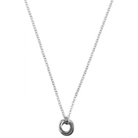 Collier acier et Anneau Ceramique Noire - Simple Chaine - 907-021.N - Promo Bijoux Pas Cher