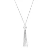 Sautoir Acier et Tonneau Céramique Blanche Lisse - 907-024.B - Promo Bijoux Pas Cher