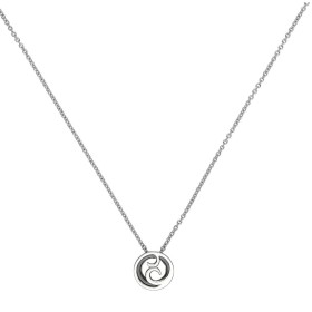 Collier acier Motif Arabesque et Anneau Ceramique Noire - 907-027.N - Promo Bijoux Pas Cher